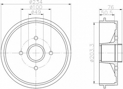 HELLA PAGID 8dt355302221 -  Тормозной барабан